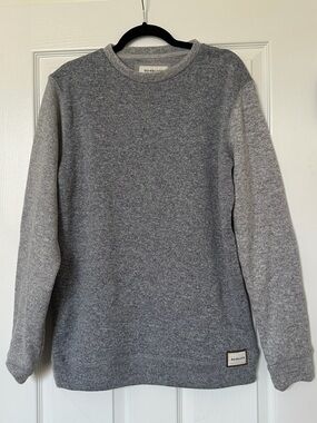 Quiksilver Men's Gray Two-Tone Crewneck Sweater